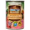 HAPPY&FIT NATURAL DOG KONZERV MARHA, PULYKA ÁFONYÁVAL ÉS SÁFRÁNYOLAJJAL- 400G
