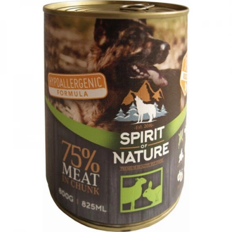 SPIRIT OF NATURE DOG KONZERV BÁRÁNYHÚSSAL ÉS NYÚLHÚSSAL - 800G