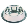 Rozsdamentes acél etetőtál talpas, gumiperemmel - 0,16 l / 11 cm