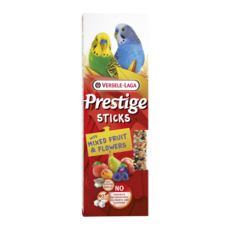 STICKS SMALL PARAKEETS WITH MIXED FRUIT & FLOWERS