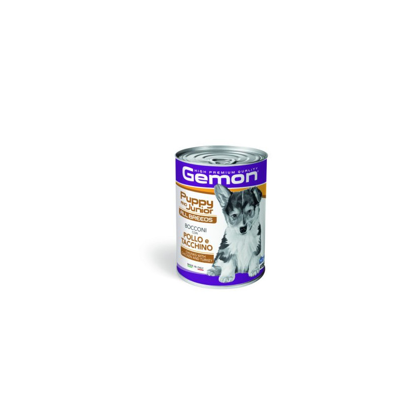 GEMON DOG KONZERV PUPPY&JUNIOR 415g CSIRKÉVEL ÉS PULYKÁVAL