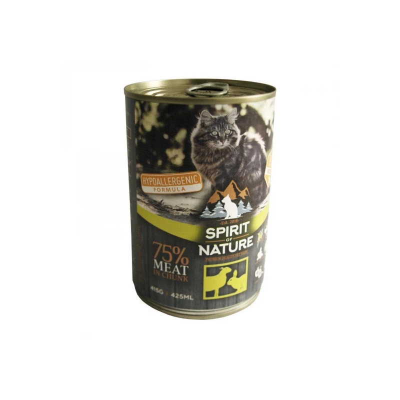 SPIRIT OF NATURE CAT KONZERV BÁRÁNYHÚSSAL ÉS NYÚLHÚSSAL -  415g