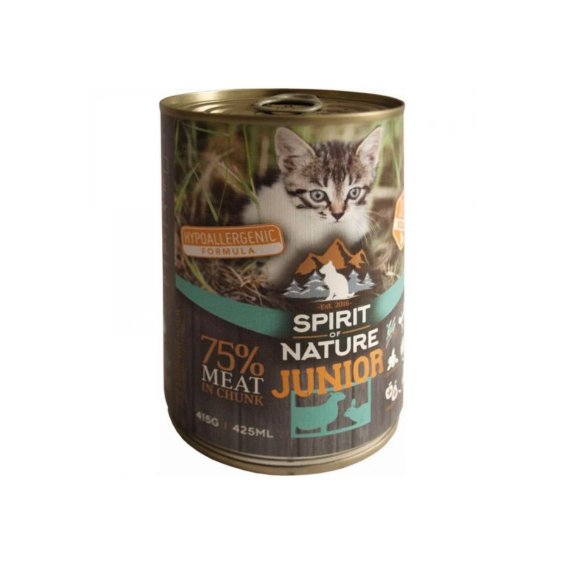SPIRIT OF NATURE CAT KONZERV JUNIOR BÁRÁNYHÚSSAL ÉS NYÚLHÚSSAL - 415g