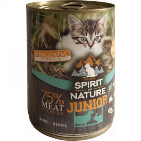 SPIRIT OF NATURE CAT KONZERV JUNIOR BÁRÁNYHÚSSAL ÉS NYÚLHÚSSAL - 415g