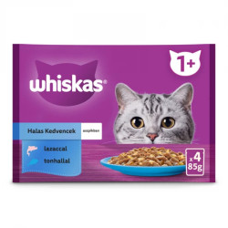 WHISKAS® ALUTASAKOS ELEDEL HALAS VÁLOGATÁS ASZPIKBAN 4X85g