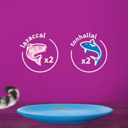 WHISKAS® ALUTASAKOS ELEDEL HALAS VÁLOGATÁS ASZPIKBAN 4X85g