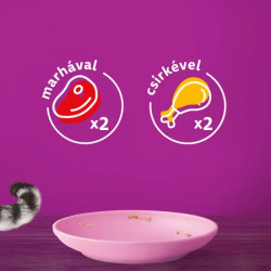 WHISKAS JUNIOR CLASSIC NEDVES CICATÁP MARHAHÚSOS ÉS CSIRKÉS MÁRTÁSSAL - 4X85g