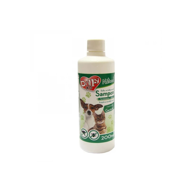 DOLLY NATURAL BOLHA ÉS KULLANCSRIASZTÓ SAMPON KUTYÁK ÉS MACSKÁK RÉSZÉRE -  200ML