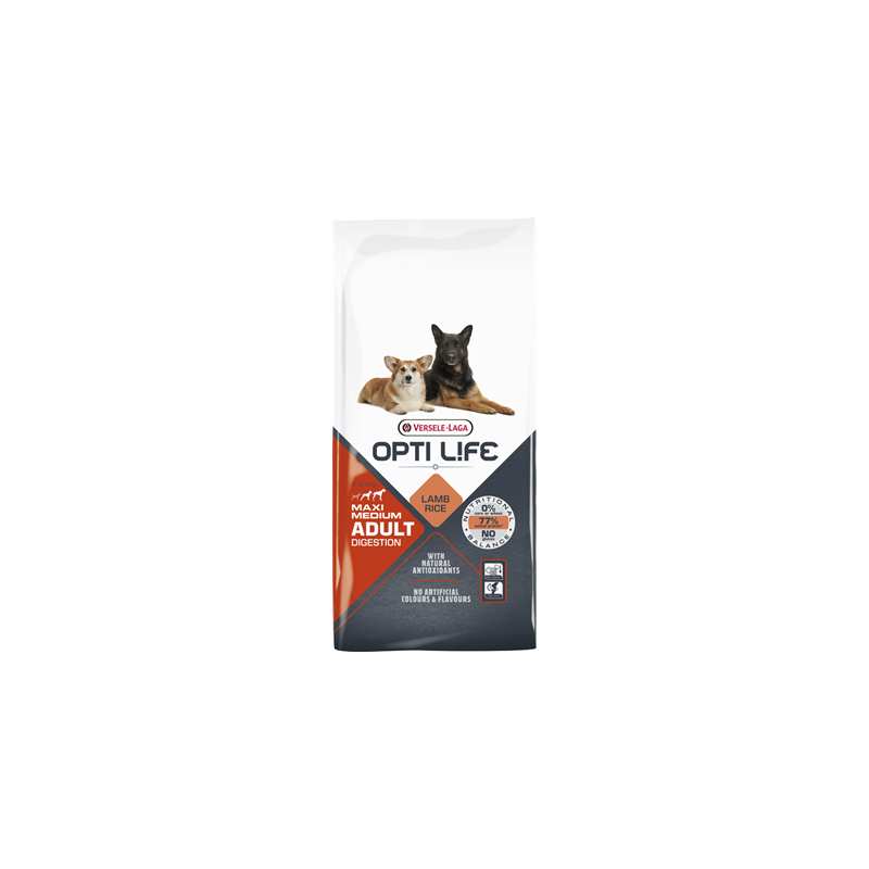Opti Life Adult Digestion Medium & Maxi - 12,5KG