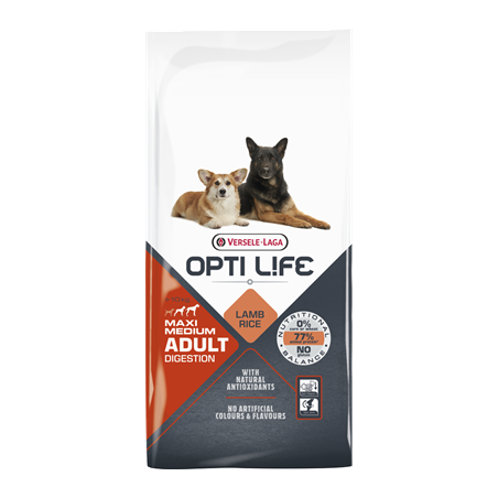 Opti Life Adult Digestion Medium & Maxi - 12,5KG