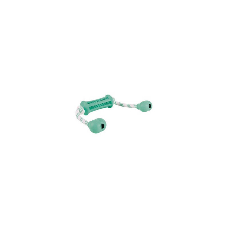 TRIXIE JÁTÉK GUMI DENTA FUN RÚD KÖTÉLLEL 9CM/37CM