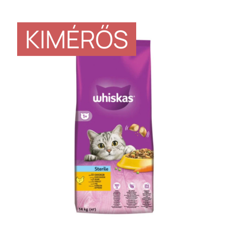 WHISKAS® STERILE SZÁRAZELEDEL CSIRKÉVEL – KIMÉRŐS